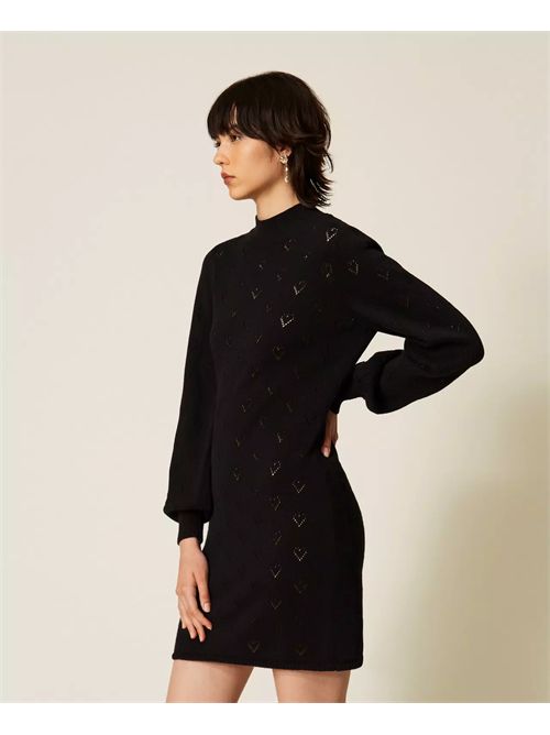 Abito corto in maglia con disegno a cuori TWINSET | TP3021/00006